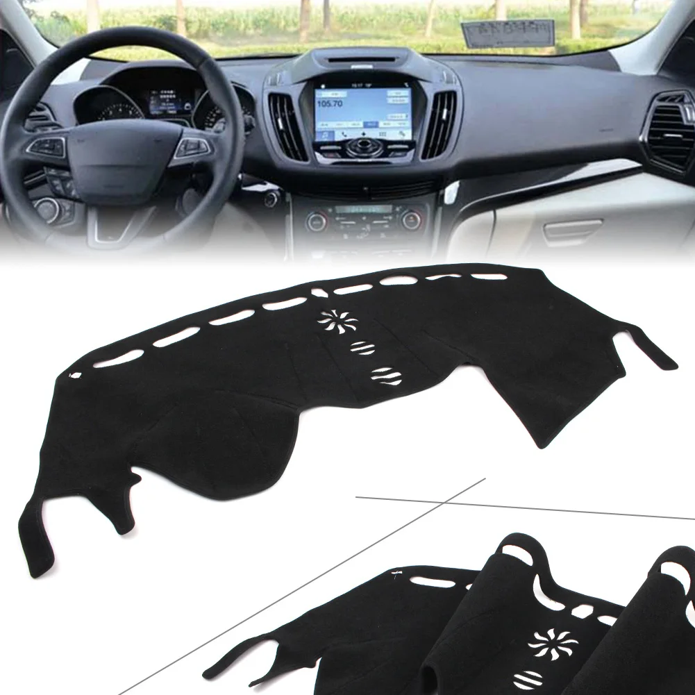 

Коврик для приборной панели автомобиля, черный, для Ford Escape Kuga 2013, 2014, 2015, 2016, 2017, 2018, 2019, LHD