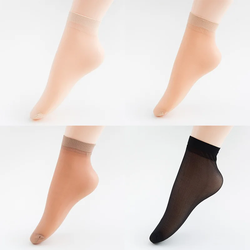 

10 Pairs Summer Pineapple Women's Socks Cotton Bottom Durable Thread Solid Silk Socks Ultra-Thin Velvet Short Socks