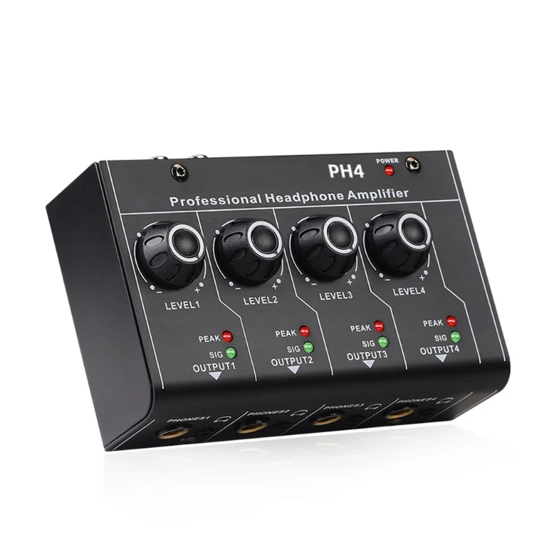 

Ultra-Compact RCA Input 4 Channels Mini Headphone Amplifier 6.35mm/3.5mm Stereo Output Stereo/Mono Switch