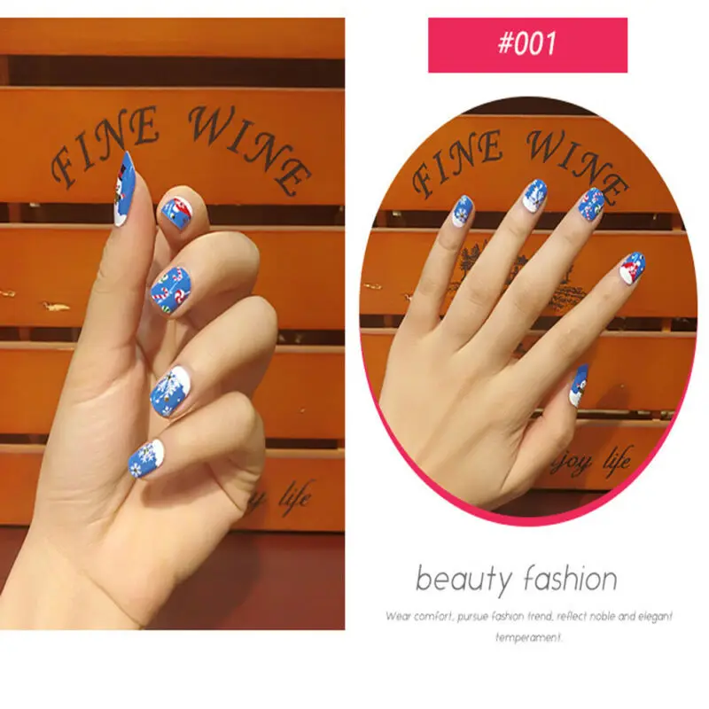 Free shipping 9PCS Colorful Nail Polish Strips 3D Sticker Care Christmas Gift | Stickers &amp Decals