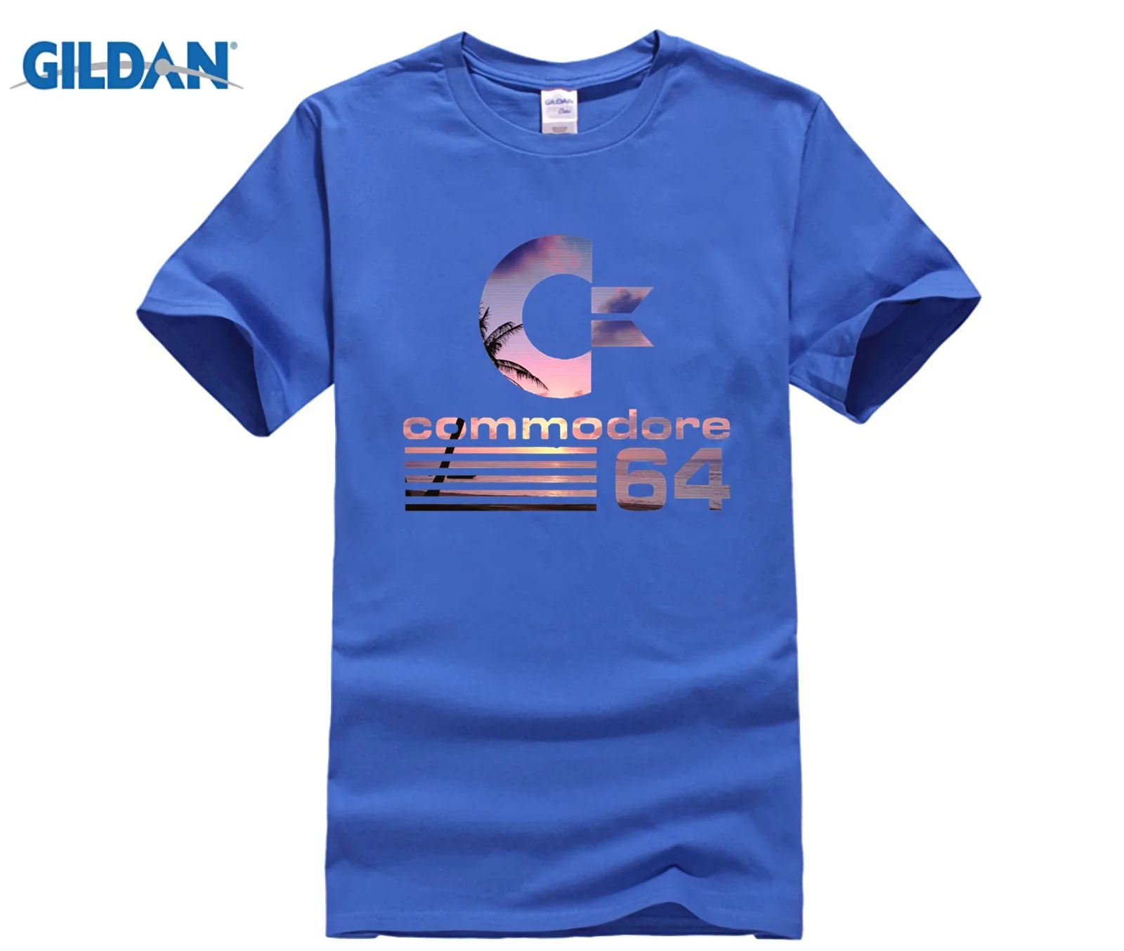 Computer Programmer GILDAN SHIRT Commodore 64 Vaporwave logo T-Shirt | Мужская одежда