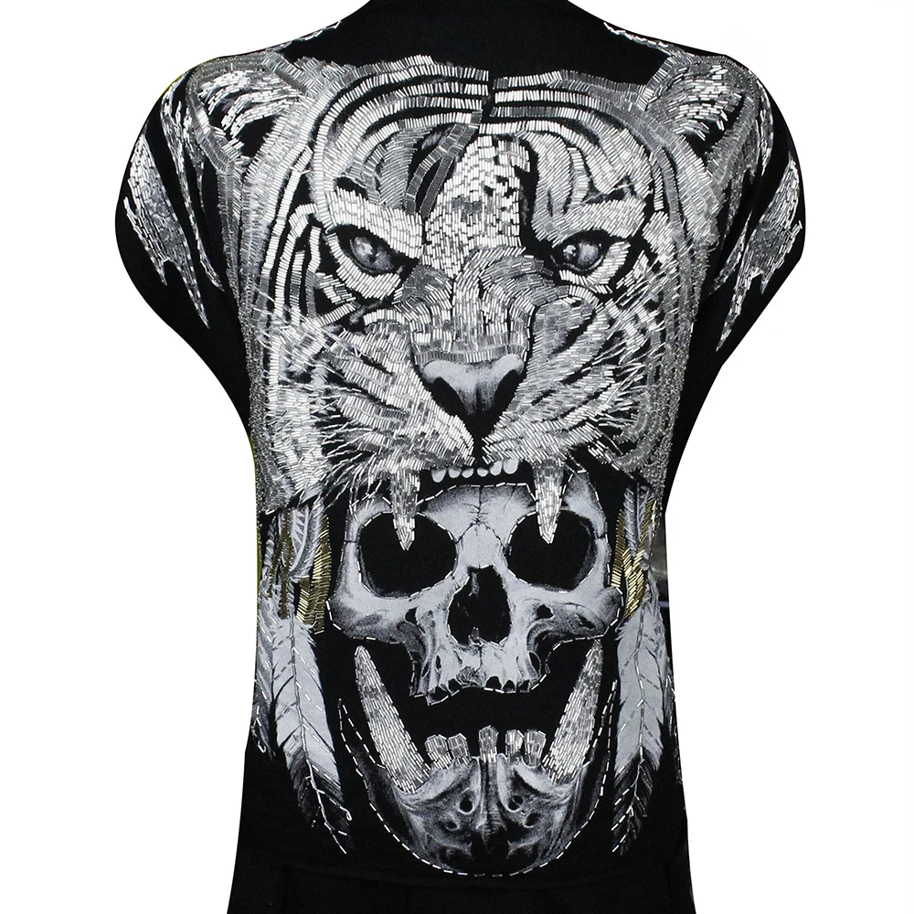 Нашивки большого тигра вышитые бисером мотивы льва значки с животными пришитые