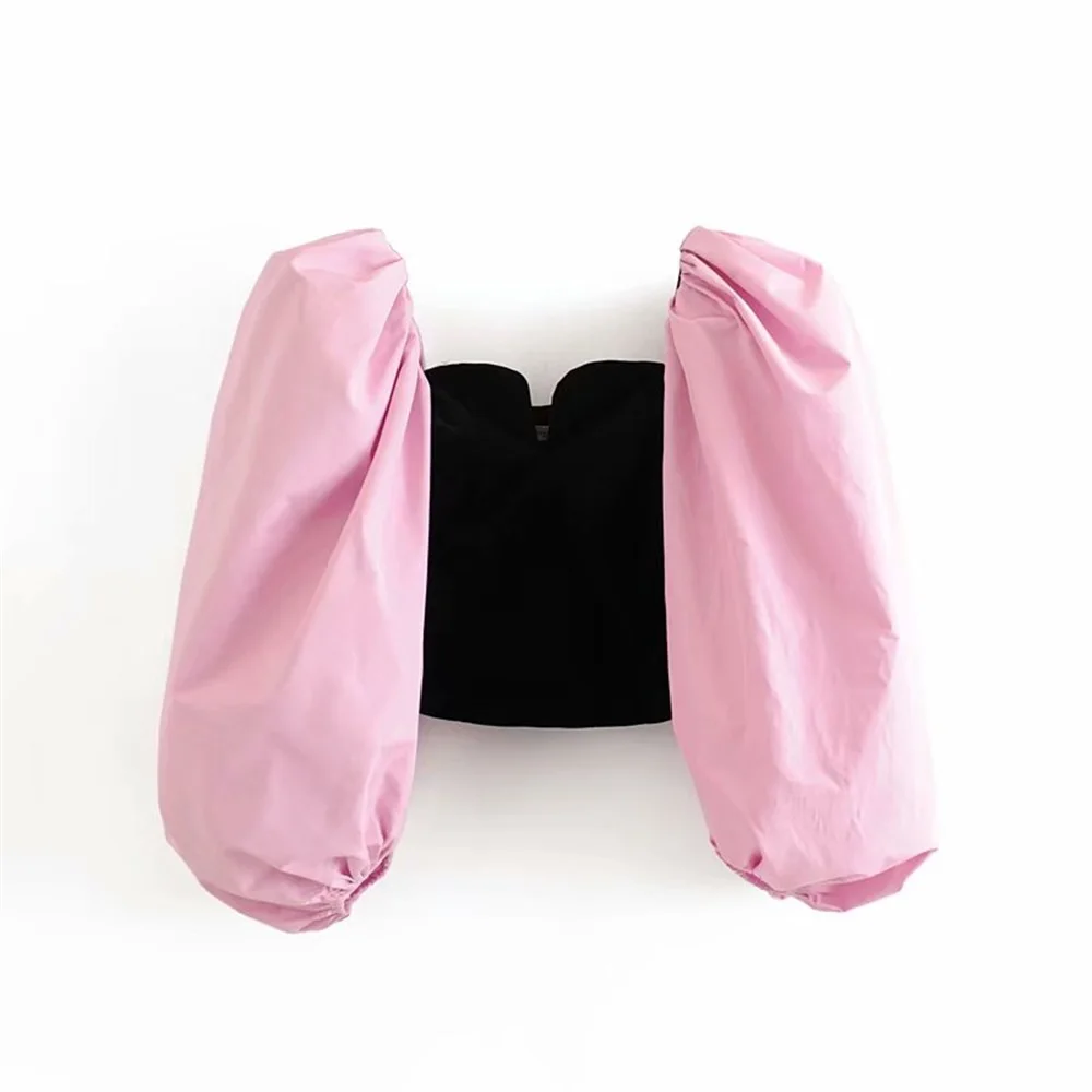 Весна 2020 Женская Новинка ретро one line пышная спина с длинным рукавом сустав