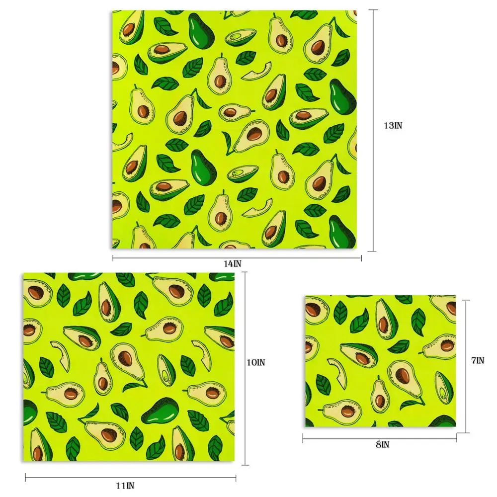Avocado Визуальный контакт многоразовый пчелиный воск ткань сарановая упаковка для пищевых продуктов свежая сумка для хранения крышка стрейч еда пчелиный воск обертывание стрейч Уплотнение Крышка для сохранения свежести - Цвет: Avocado