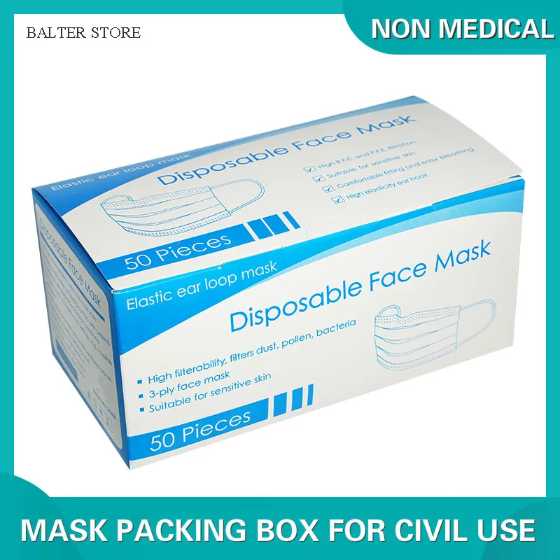 Одноразовая коробка для лицевой маски 1 шт./10 шт./20 шт. складная трехслойная