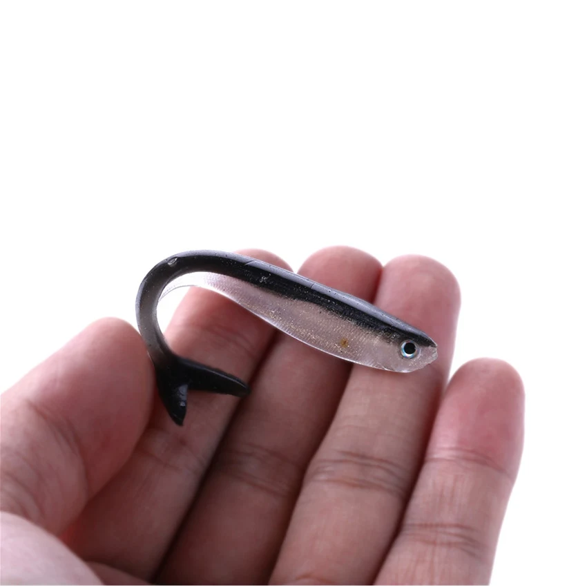 

10PCS/Bag Double Color Fishing Soft Bait 80mm Silicone Swimbait Wobblers Soft Bait Vobler Crankbait Swimbait Lures