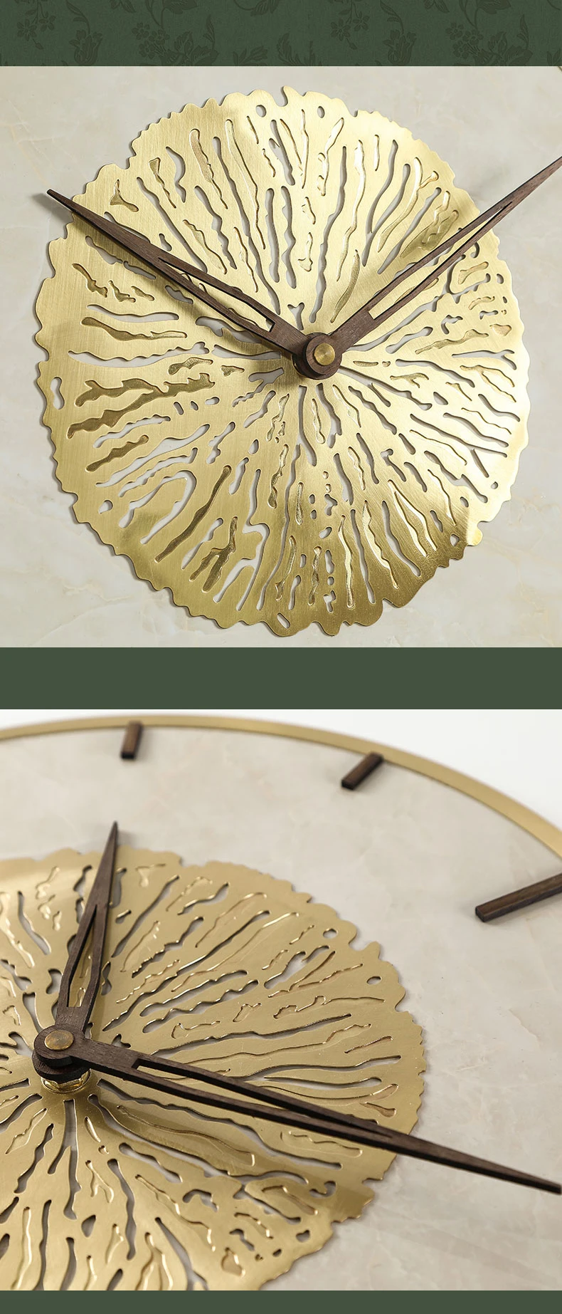 Nordic Luxury Marble Wall Clock Modern Design Atmospheric Style Living Room Decoration Hanging Watch Wall Clocks Home Decor