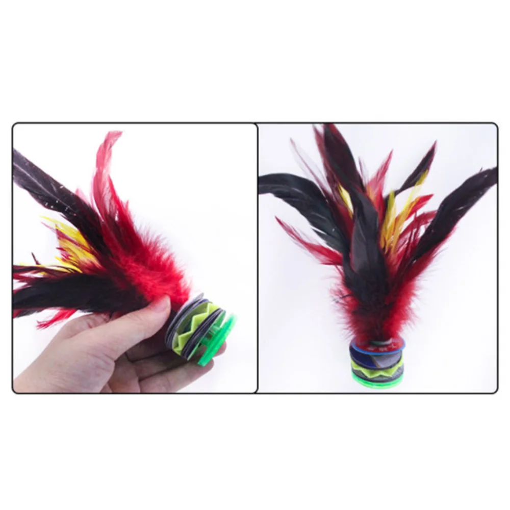 

3pcs Funny Kick Feather Shuttlecocks Foot Sports Playing Games Student Kicking Shuttlecock for Students (Random Color)