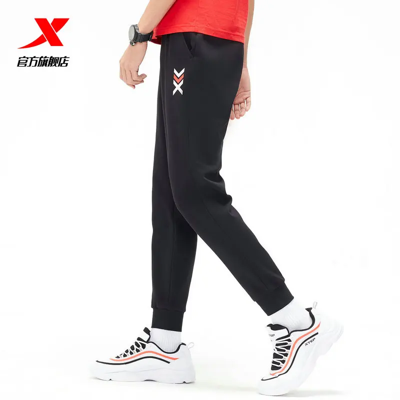 Спортивные трикотажные брюки Xtep мужские модные весенние облегающие прямые штаны