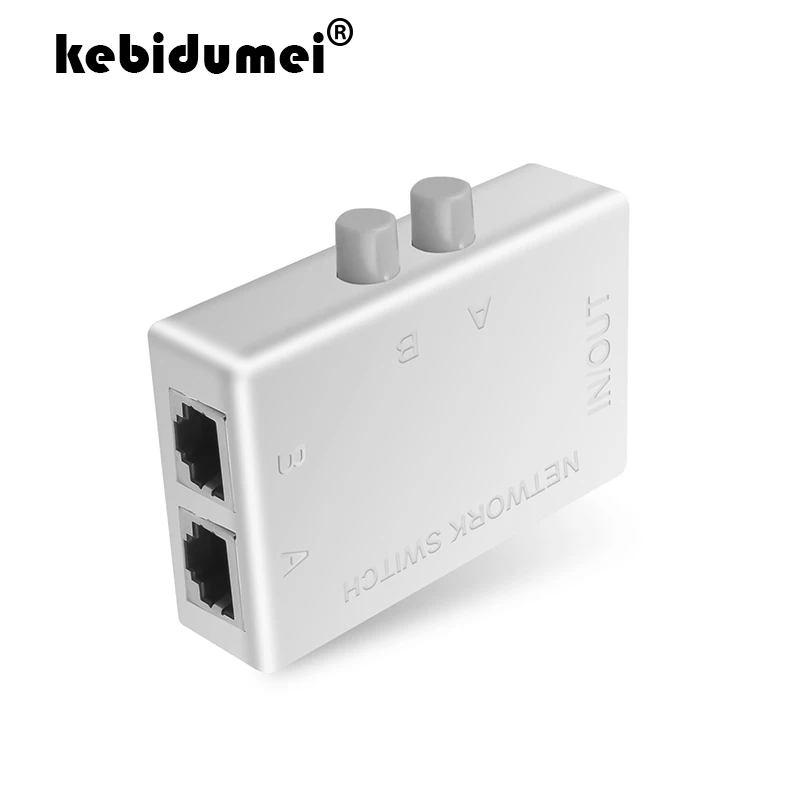 Сетевой коммутатор kebidumei RJ45 LAN CAT6 2 порта переключатель внутренней и внешней сети