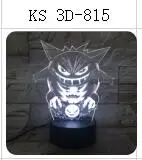 3D-815 Покемон умбреон Mewtwo Gengar 3D 7 цветов лампа визуальный светодиодный ночник для детей сенсорный Usb стол Lampara детский спальный ночник - Испускаемый цвет: 3D-815