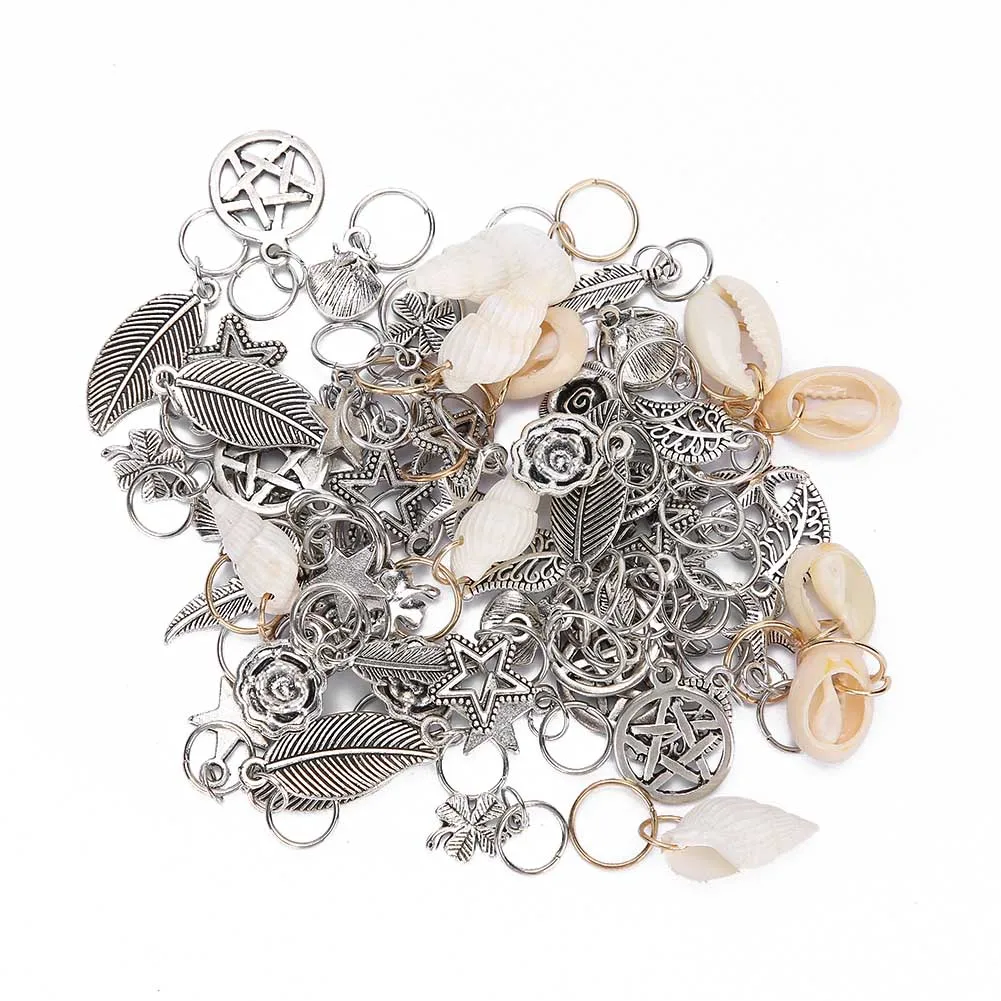 

70pcs Hair Braid Rings Dreadlocks Bead Ring Fashion Hair Decoration Accessor Personalized Hair Ring Metal Round Buckle Braided