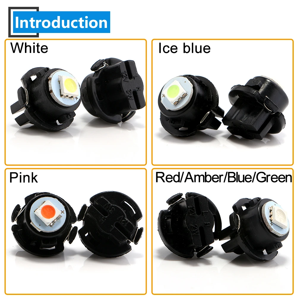 10 шт./лот 3 Вт 12 В T6.5 5050 1 SMD Led инструмент кластерный светильник автомобильная лампа внутренняя световая приборная панель лампа белый янтарь зеленый синий красный
