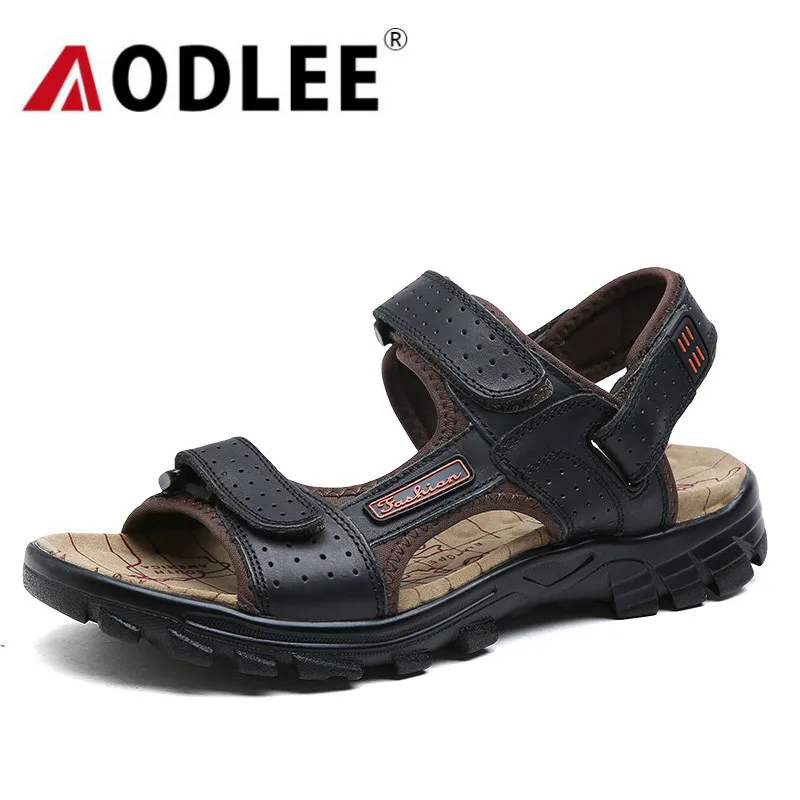 Сандалии AODLEE мужские Нескользящие модные пляжные шлепанцы Повседневная Удобная