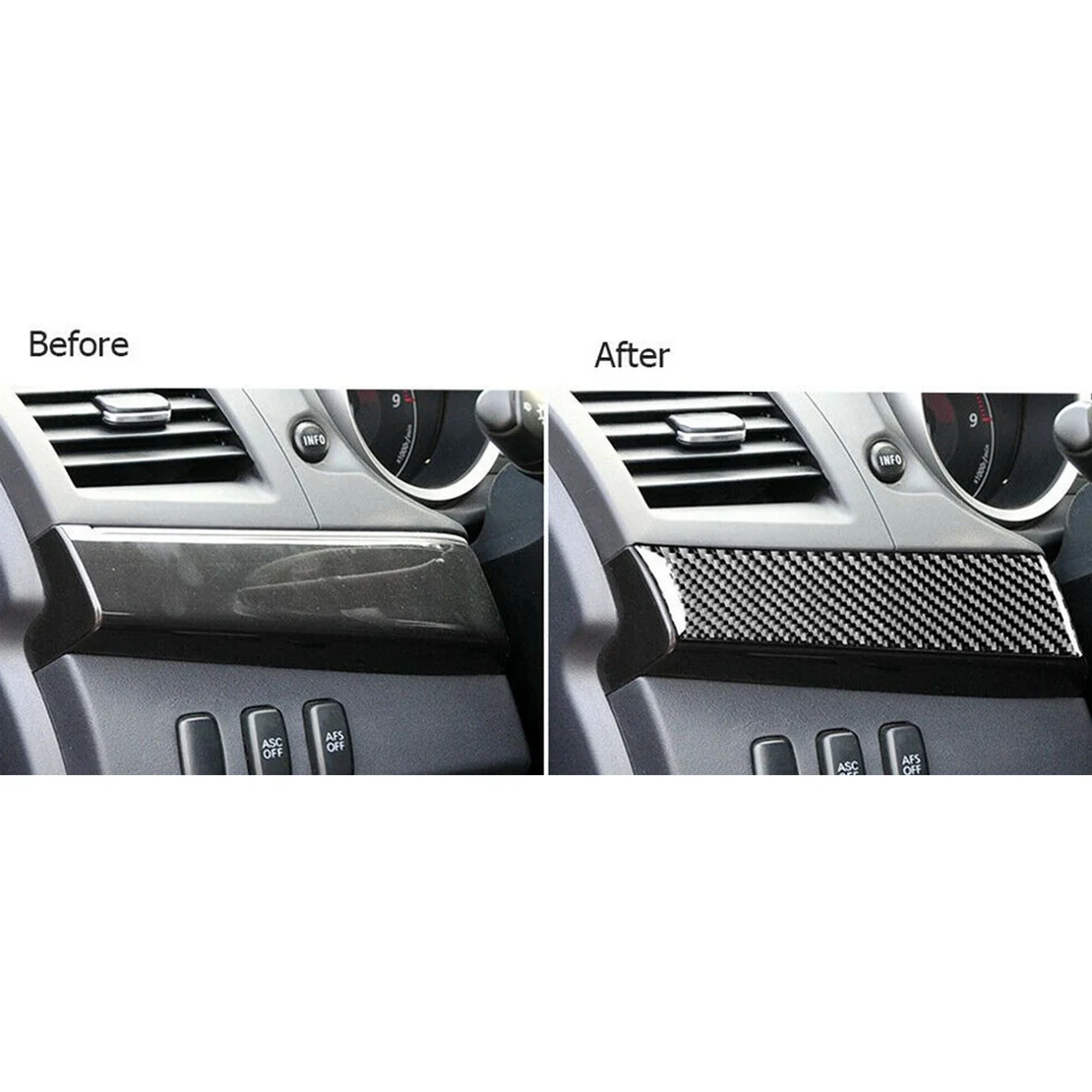 

CITALL 2Pcs Carbon Fiber Driver Dashboard Panel Trim fit for Mitsubishi Lancer Evo 2008-2010 2011 2012 2013 2014 Left Hand Drive