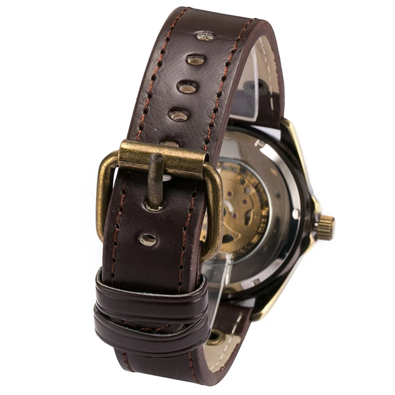 SHENHUA Лидирующий бренд с голубым покрытием винтажные механические часы