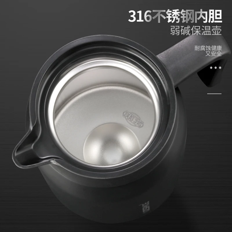

UZSPACE Tea and Water Separation Mug Thermos Wacuum Flask 316 Stainless Steel Office Business Tea Cup with Handle Water Bottle