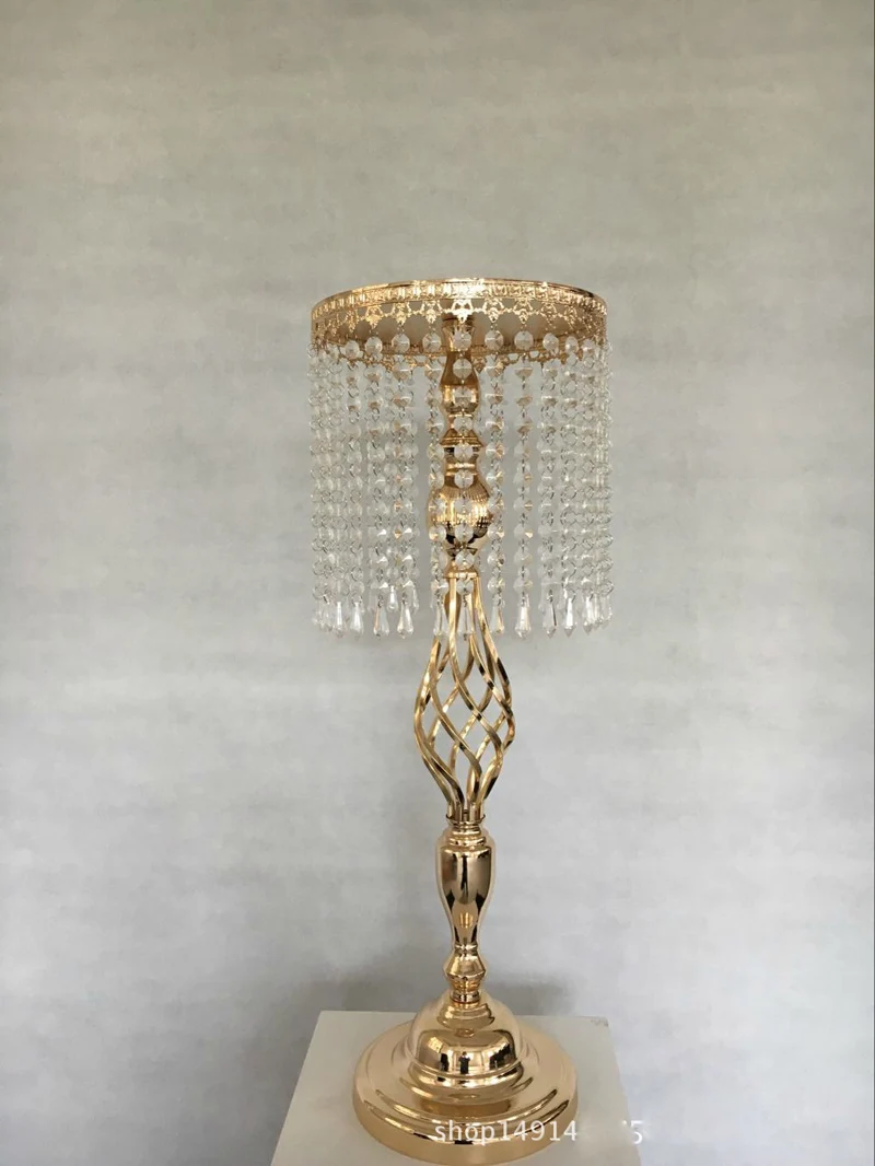 

Silver Gold Color Candle Holder Table Centerpiece Vase Stand Crystal Candlestick Wedding Decoration 50XX041