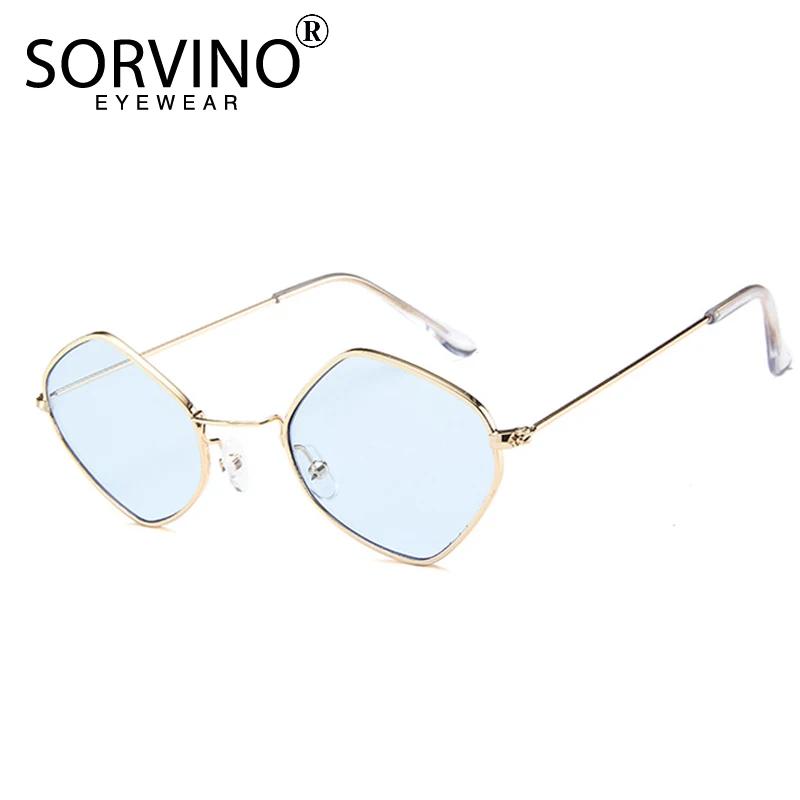 Солнцезащитные очки SORVINO винтажные маленькие квадратные с синими бриллиантами