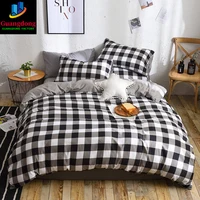 High Quality Black White Plaid Brief Pattern Bedding Set Bed Linings king Duvet Cover Bed Sheet Pillowcases Cover Set 3/4pcs/set