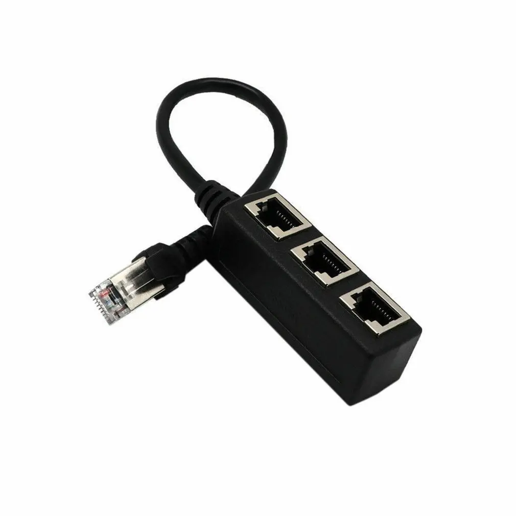 Изысканный дизайн прочный 1-3 порта Ethernet коммутатор RJ45 Y сплиттер Кабель-адаптер