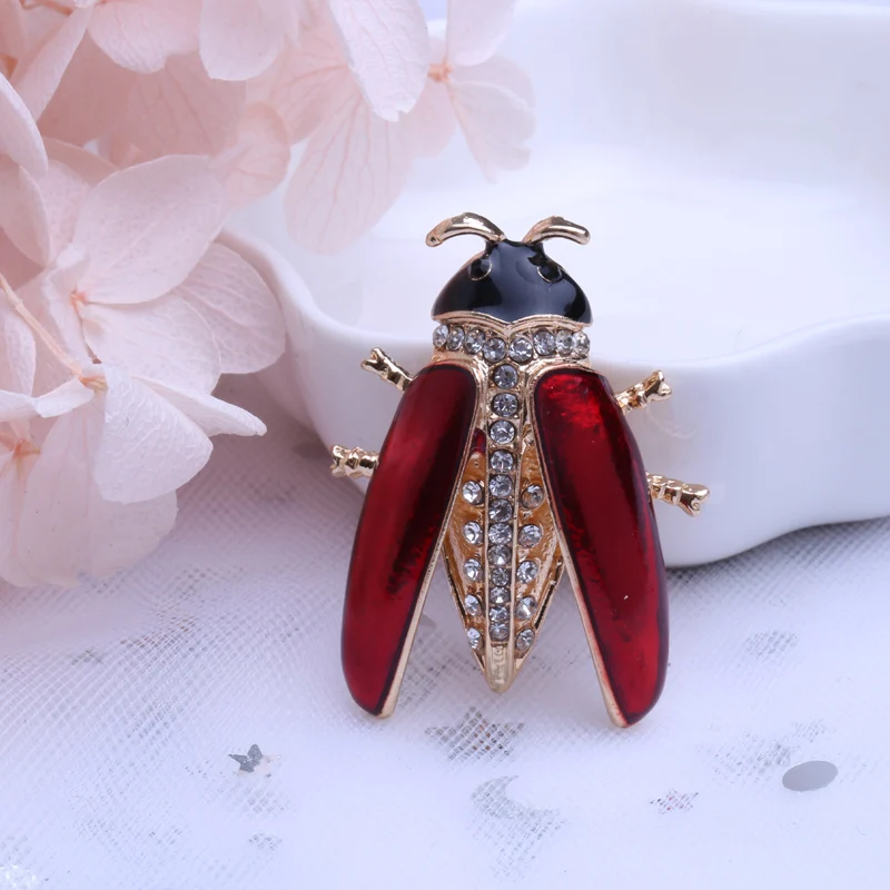 1 шт. Модная Золотая Цикада Жук капля масло милая серия насекомых Брошь для женщин