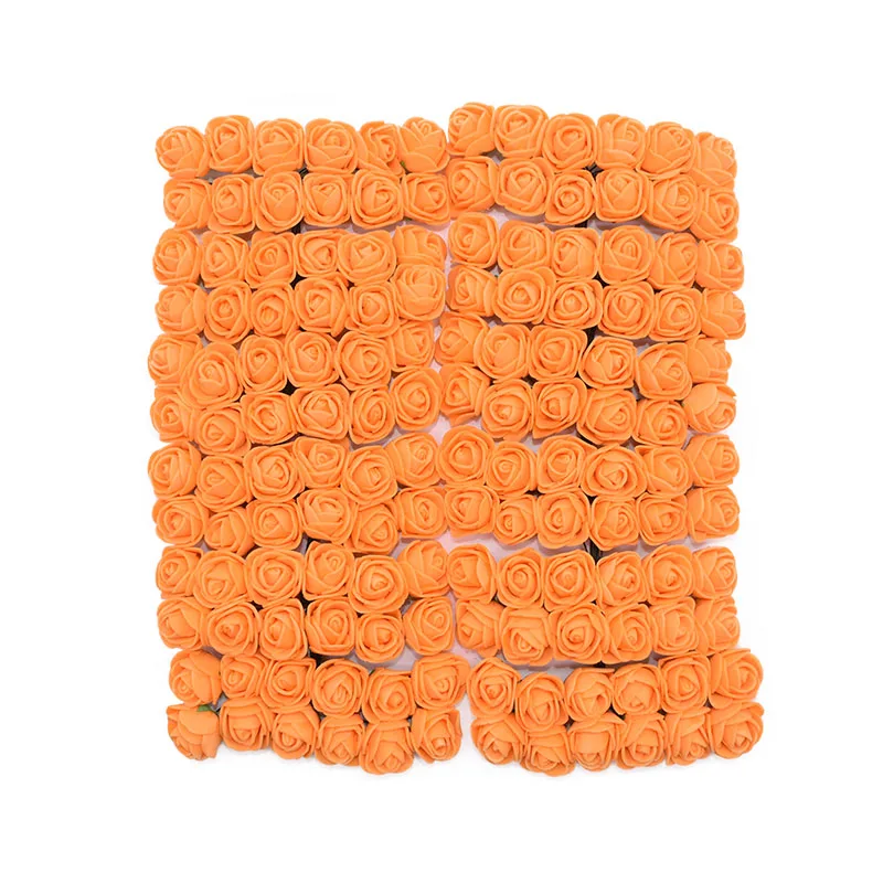 PE17 orange 72/144 шт 2 см декоративный плюшевый мишка Роза ПЭ пена искусственный цветок букет для дома свадебное украшение Сделай Сам венок искусственный цветок - Цвет: PE17 orange