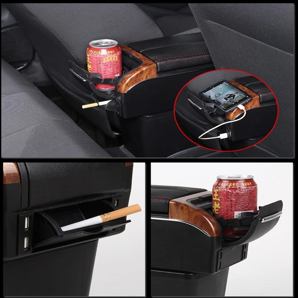 for city armrest box 2007 2014 armrest double doors open 7usb centre console storage box arm rest free global shipping