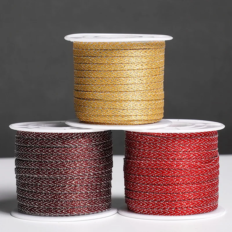 3 мм Отделка блестящая цветная лента в елочку подарочная упаковка Двусторонняя