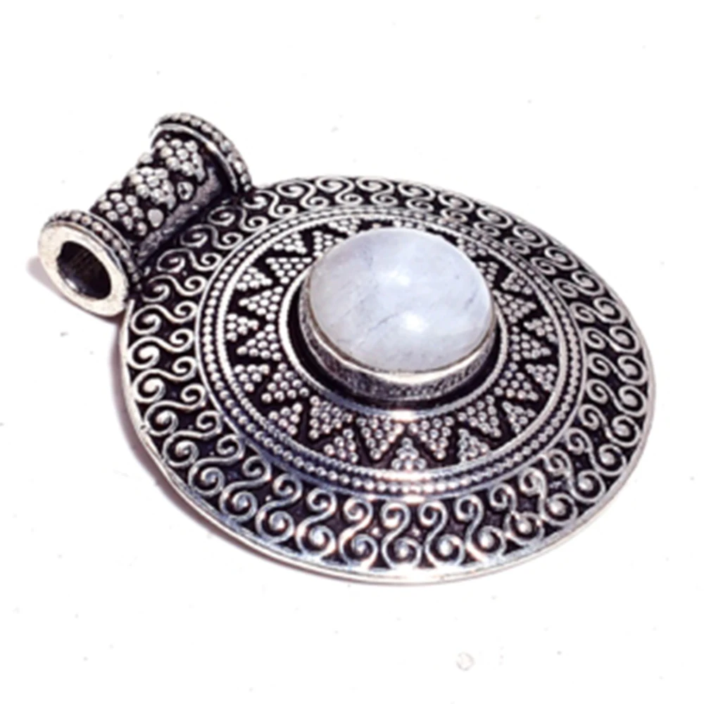 Натуральная лунным камнем Lazuri кулон ожерелье не входит в комплект, серебряная, ручная работа, для женщин и девушек, хорошее ювелирное изделие, подарок GRP-P