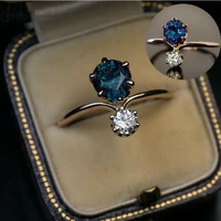 wedding ring elegant women size 6 10 jewelry filled ring blue stone