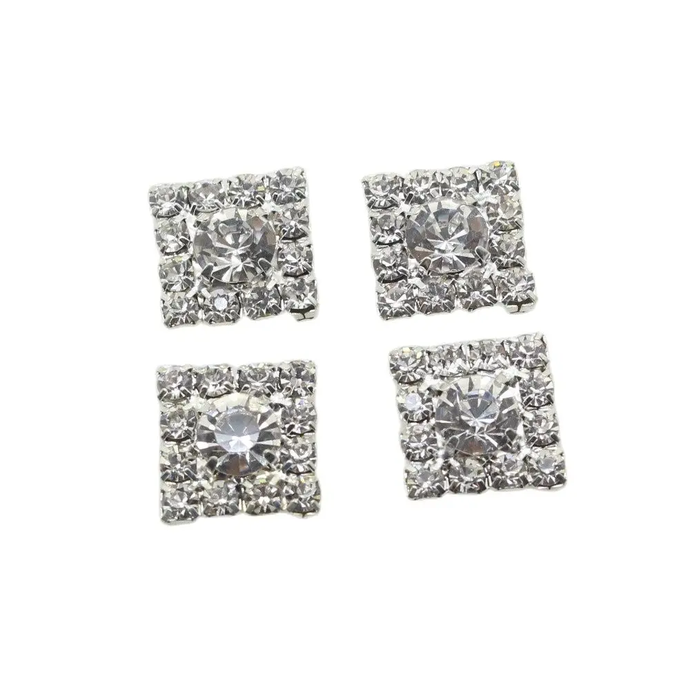 10 шт./компл. мм круглая серебряная брошь с бриллиантами кнопки пуговицы плоским