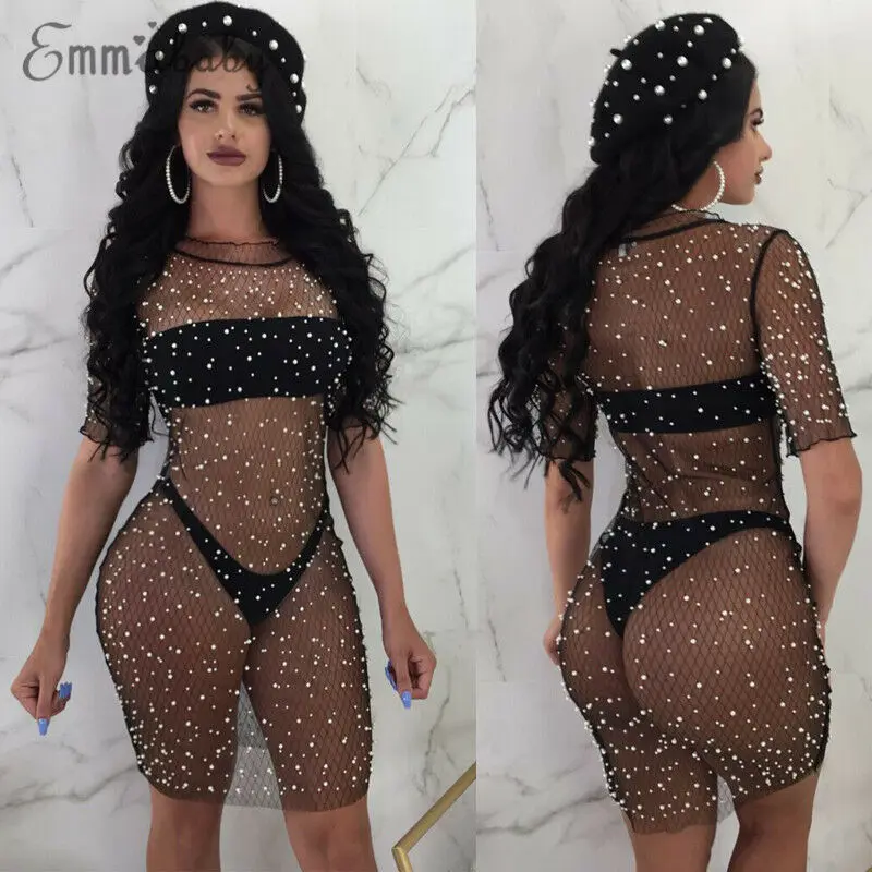 Hirigin летнее женское сексуальное полупрозрачное бикини с круглым вырезом и