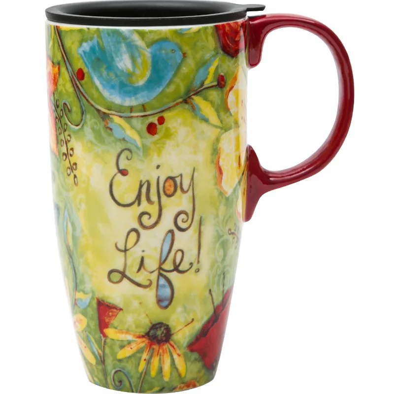 

Occidental Ceramic Water Cup Large-capacity Embossed Mug Office Small Pendulum Wine Glass American Breakfast Cup