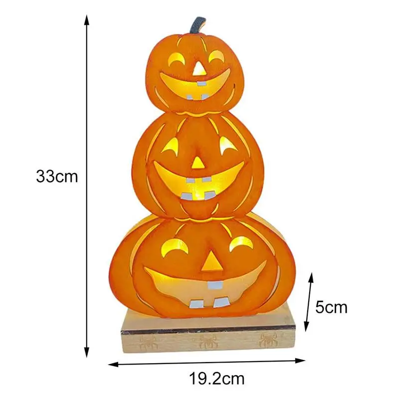 Со скелетом-тыквой светодиодный фонарь Хэллоуин деревянное украшение реквизит