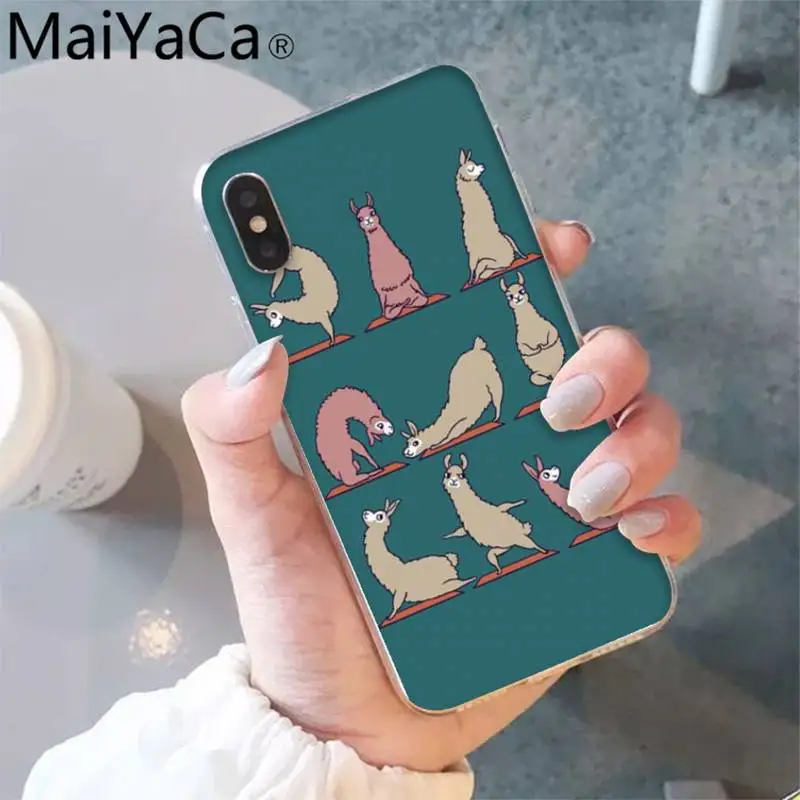 

MaiYaCa yoga animal cute Custom Soft Phone Case for iPhone 12 8 7 6 6S Plus X XS MAX 5 5S SE XR 12 11 pro promax