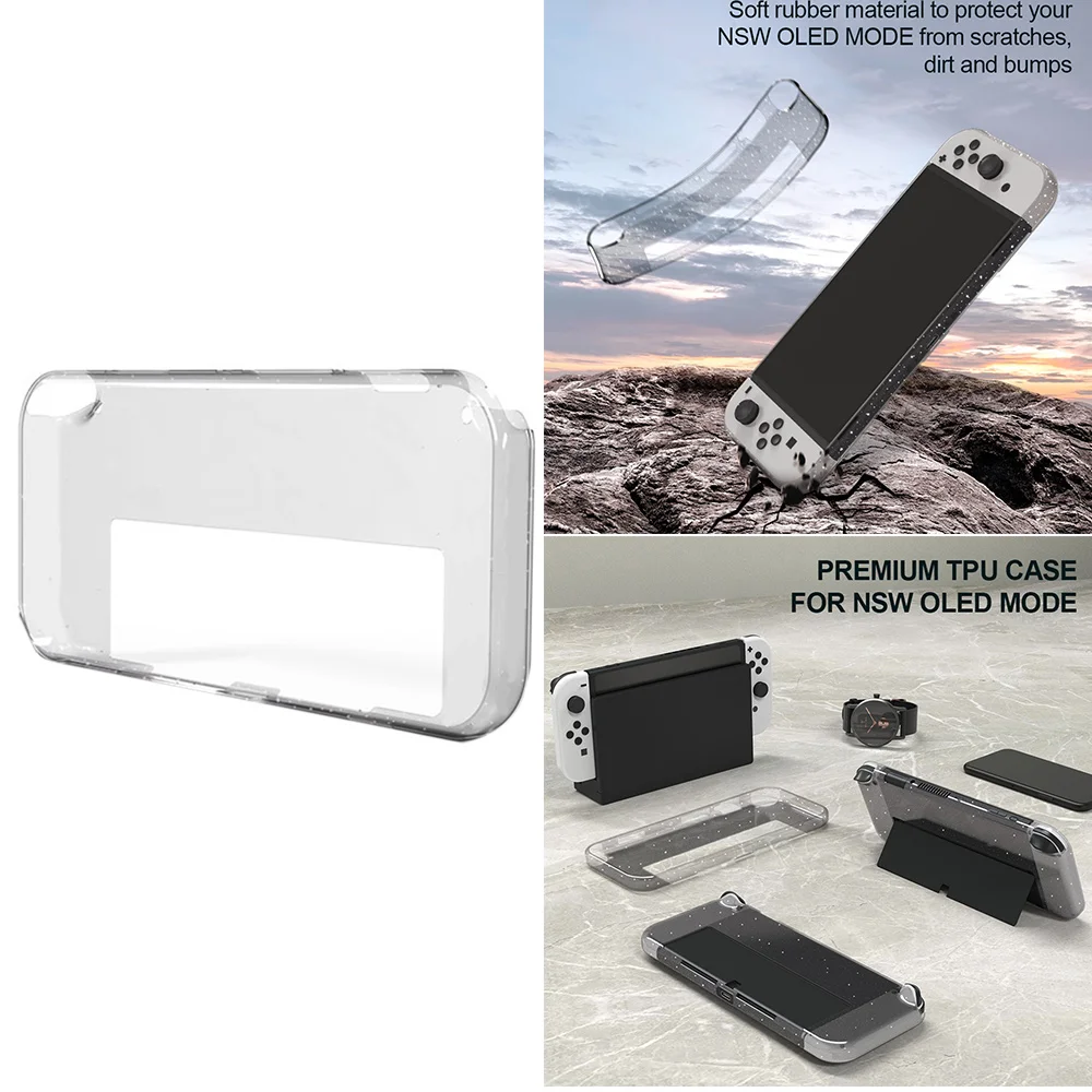 

For Nintendo Switch OLED Console & Joycons Protective Case PC Shell Ultra Slim Cover Dockable Lightweight Transparent