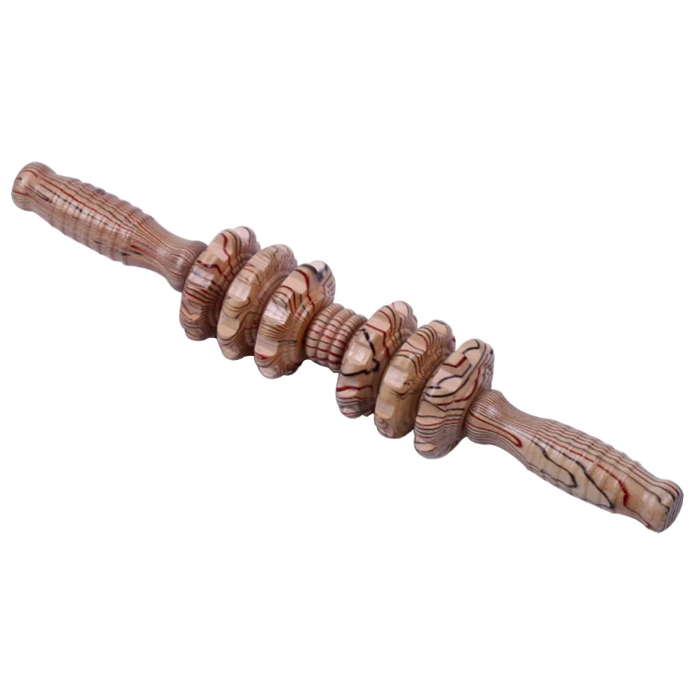 

Durable Gear Acupressure Massager Wooden Handle Back Roller Manual Body Muscle Stick Massager for Home Salon