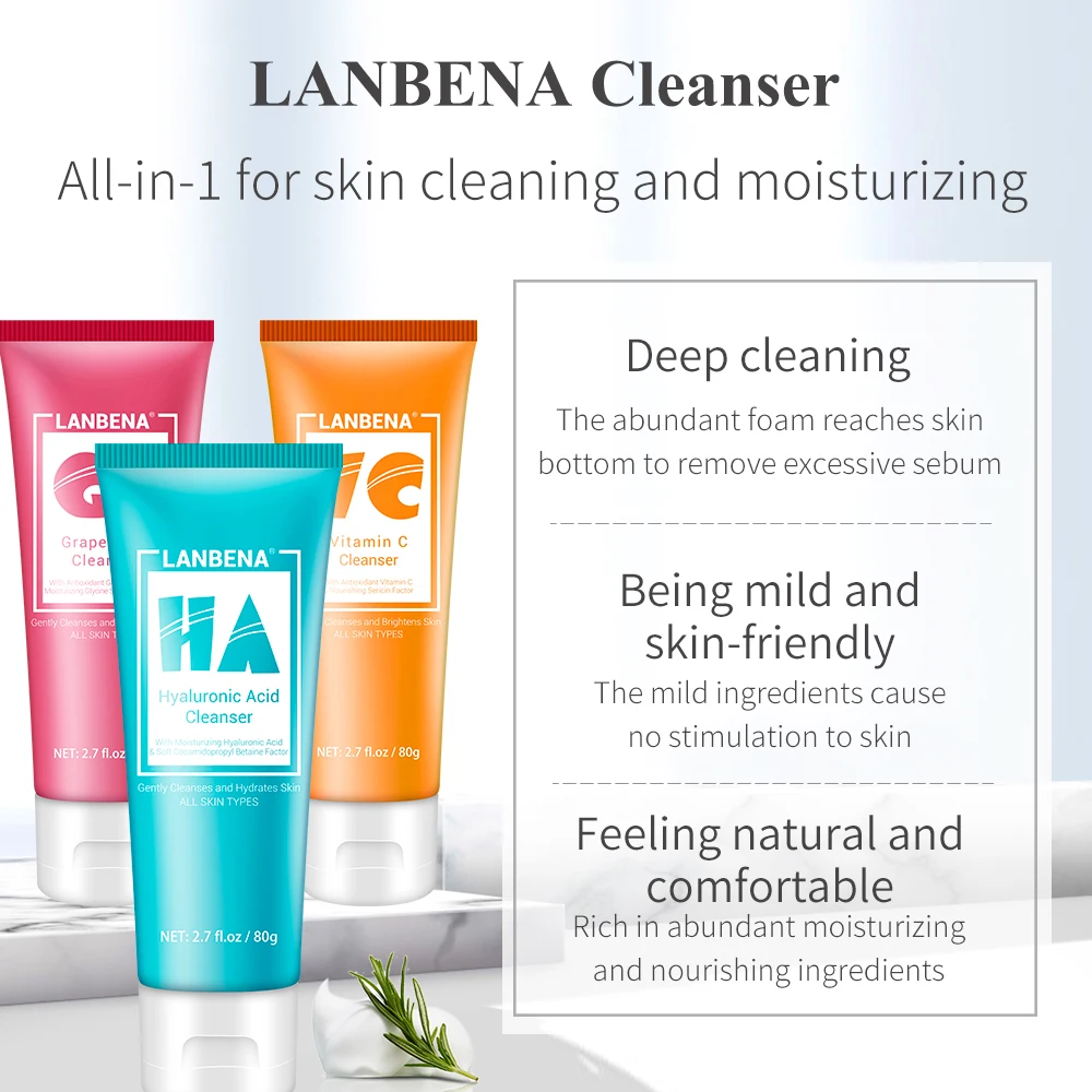 Средство для умывания LANBENA скраб из пены увлажняющее глубокое очищение контроль
