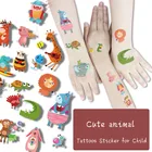 Детская татуировка, стикер, животные, мультяшная лошадь, тату для детей, детская татуировка, Медведь, Лев, радуга, милая татуировка для детей