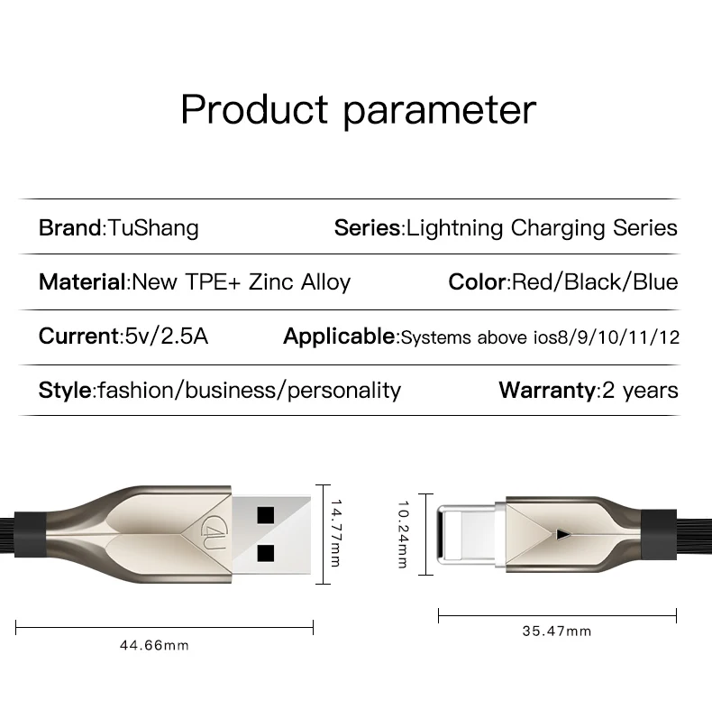 VLAMPO USB кабель для Apple iPhone X XS MAX XR 8 7 6 plus 2.5A кабель для быстрой зарядки мобильного телефона шнур для зарядки 1 м