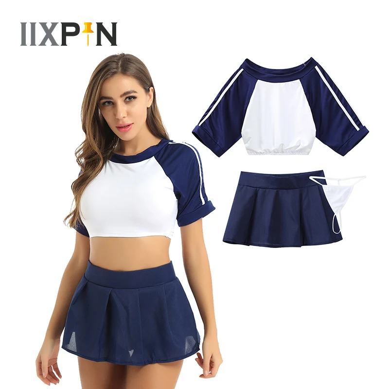 Женские студентов форма с мини юбка Болельщик ролевых игр костюм для косплея
