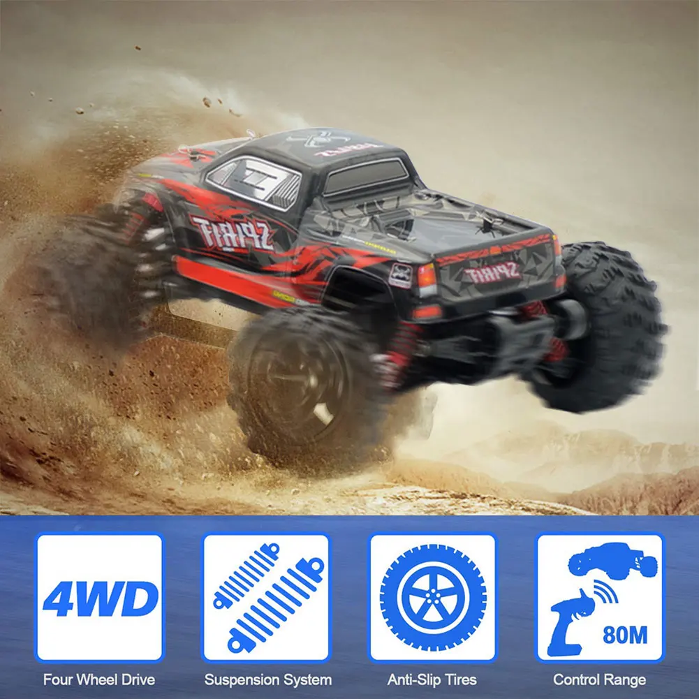 Pokich большой размер 1:16 масштаб Высокоскоростной RC игрушки 4WD 2 4 ГГц пульт