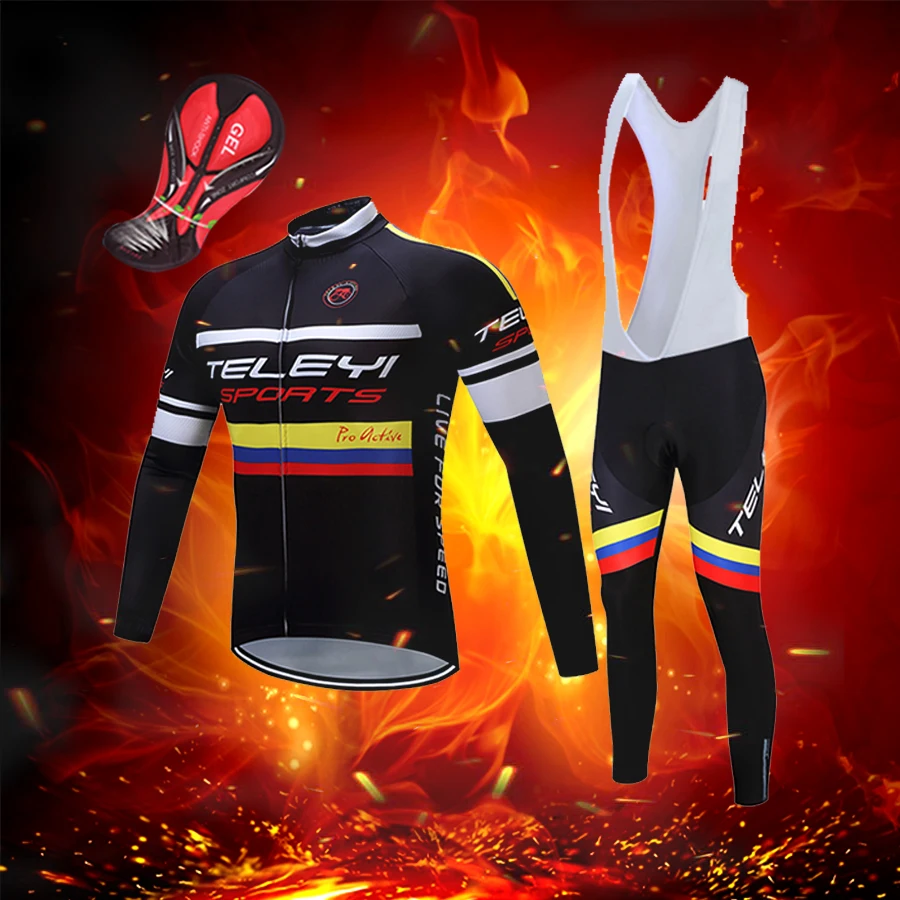 2021 TELEYI мужская зимняя термальная флисовая велосипедная Джерси дорожный