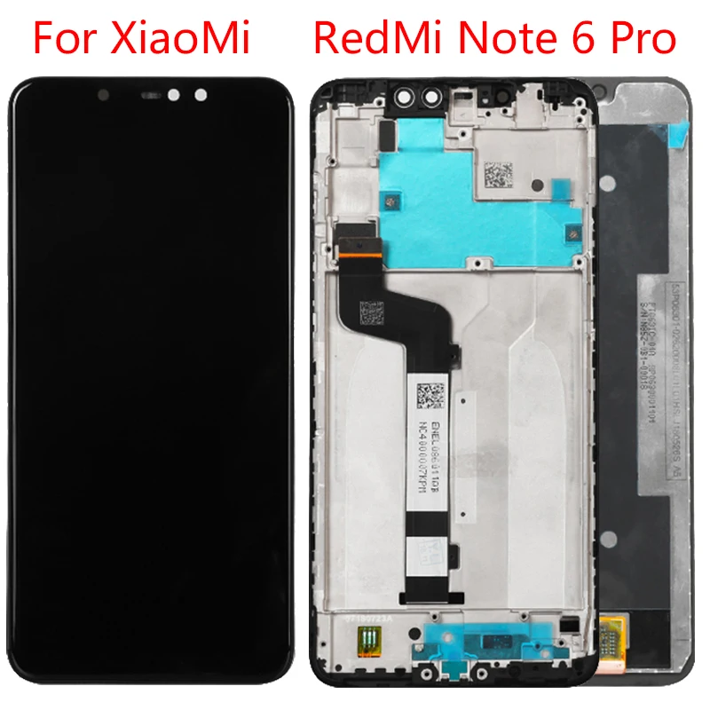 Оригинальный ЖК дисплей с рамкой для Xiaomi Redmi Note 6 Pro сменный дигитайзер в сборе