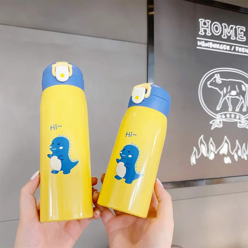 

Cute children's water bottle stainless steel bounce cover children's vacuum flask cartoon customization