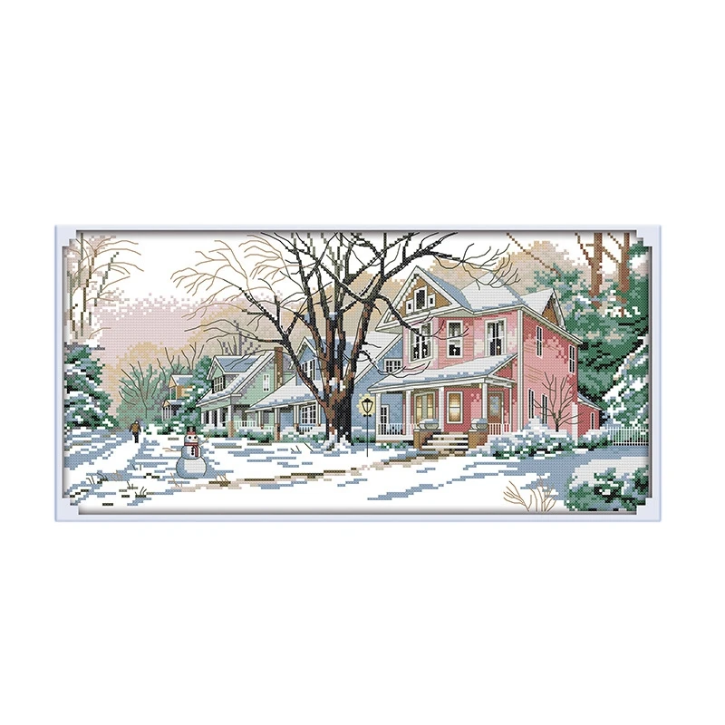 Наборы для вышивки крестиком наборы тканей с принтом удобные узоры зимней улицы
