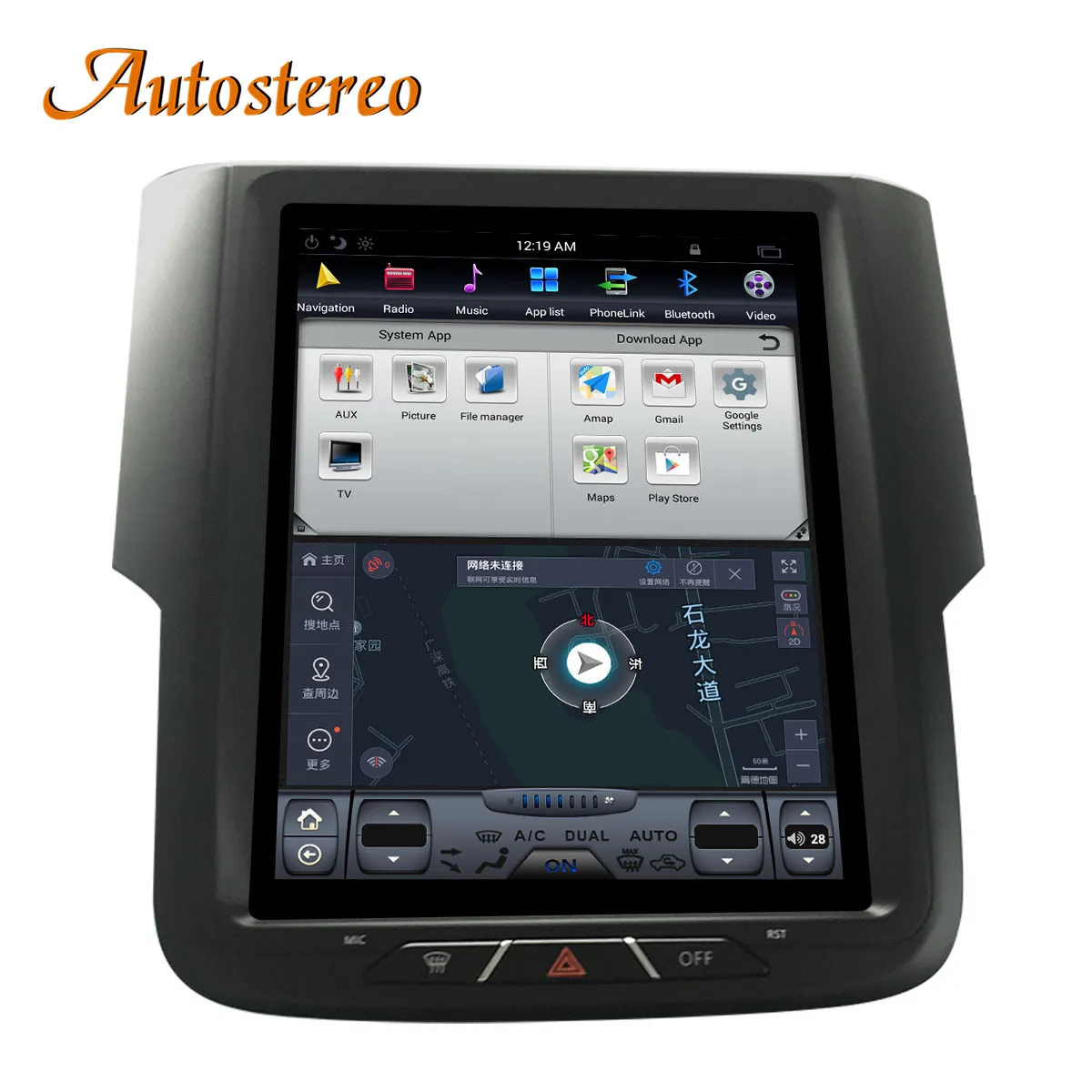 

2K Android 9.0 4+64 Tesla style Car Multimedia Player GPS Navigation For Dodge RAM 2014-2019 Radio Tape Recorder Headunit Stereo