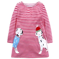 autumn 2021 cartoon girls striped dress casual cotton children clothing kid girls long sleeve spring dress baby clothes for girl