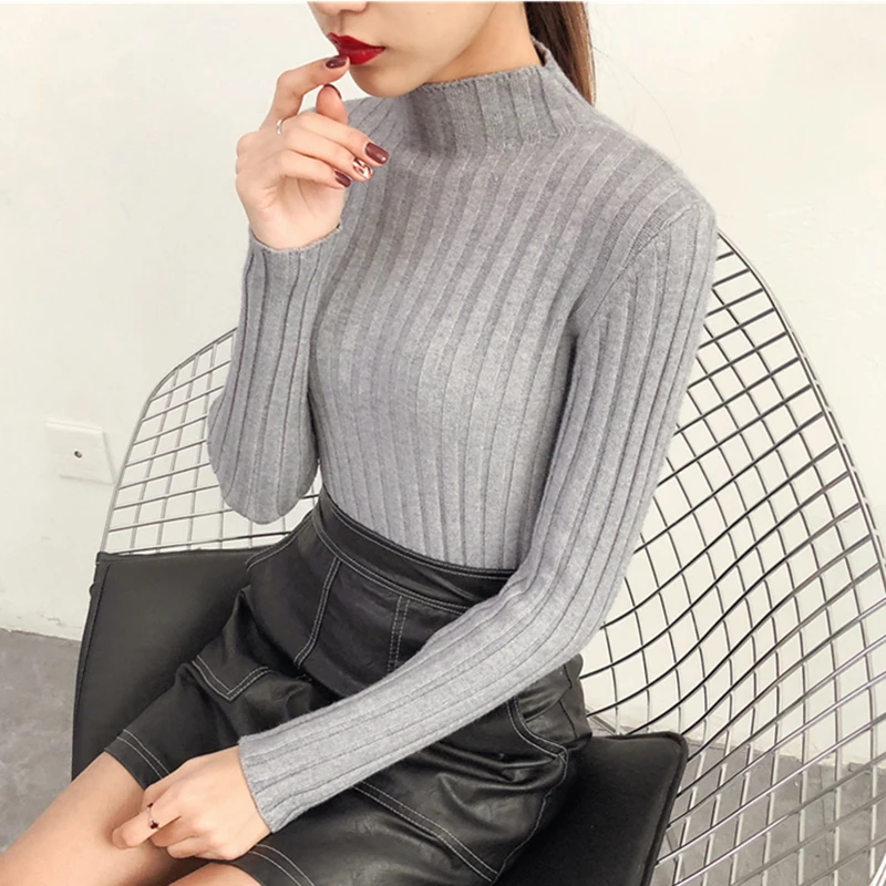 2019 New Fashion Autumn Winter Women Sweater Turtleneck Pullover Long Sleeve Casual Loose Knitted Tops | Женская одежда